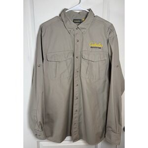 Cabela's Outfitter Men's Long Sleeve Utility Shirt Tan Beige Roll Tab Sz